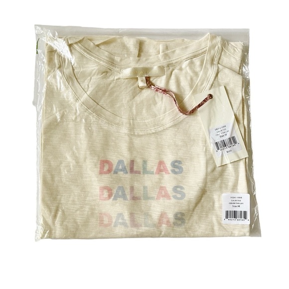 LoveShackFancy relaxed fit Calix tee in cream with multicolor “Dallas” print - Picture 6 of 7